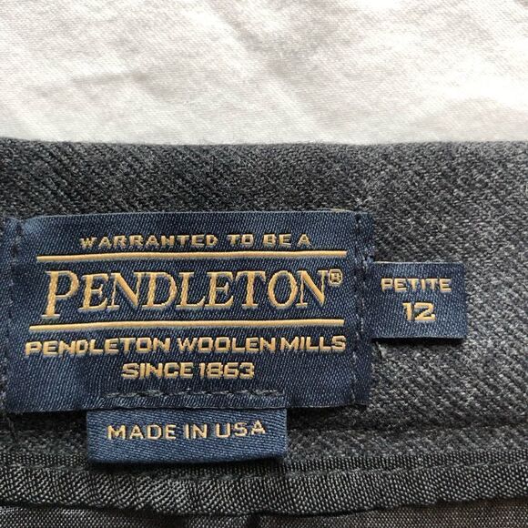 Pendleton Long wool  lined skirt Gray Petite 12 - Picture 5 of 8